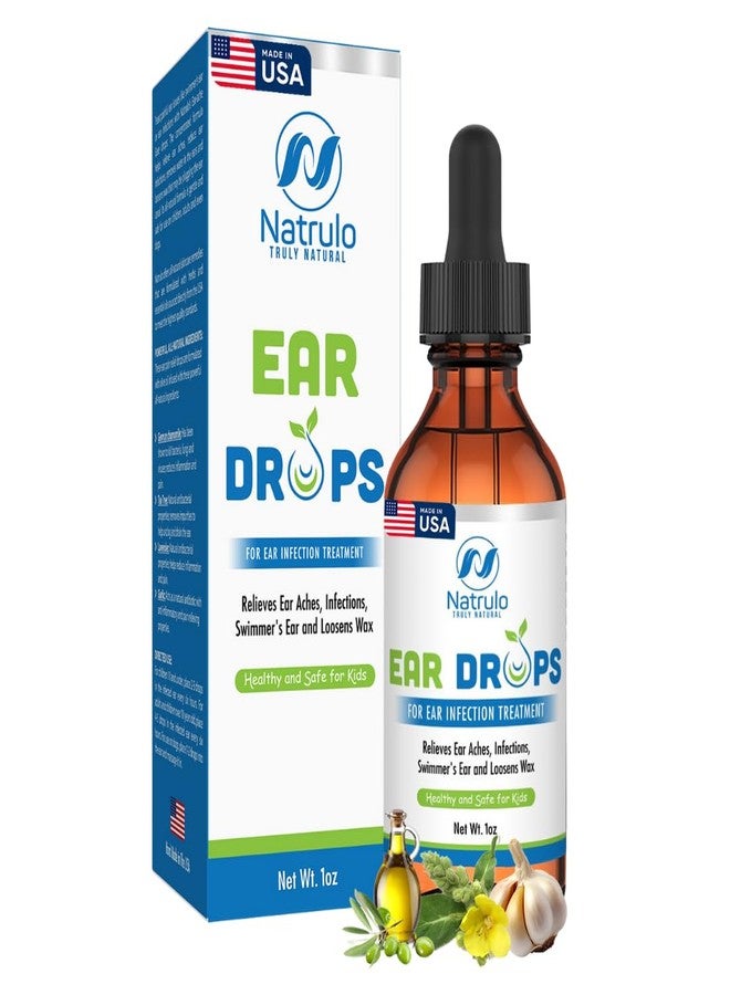 Natrulo Ear Drops for Ear Infections – All Natural Mullein Garlic Oil for Earaches, Swimmer's Ear, Clogged Ears, Earwax Removal and Itchy Ears – Ear Care Treatment for Adults, Children and Pets, Made in USA - Image 1